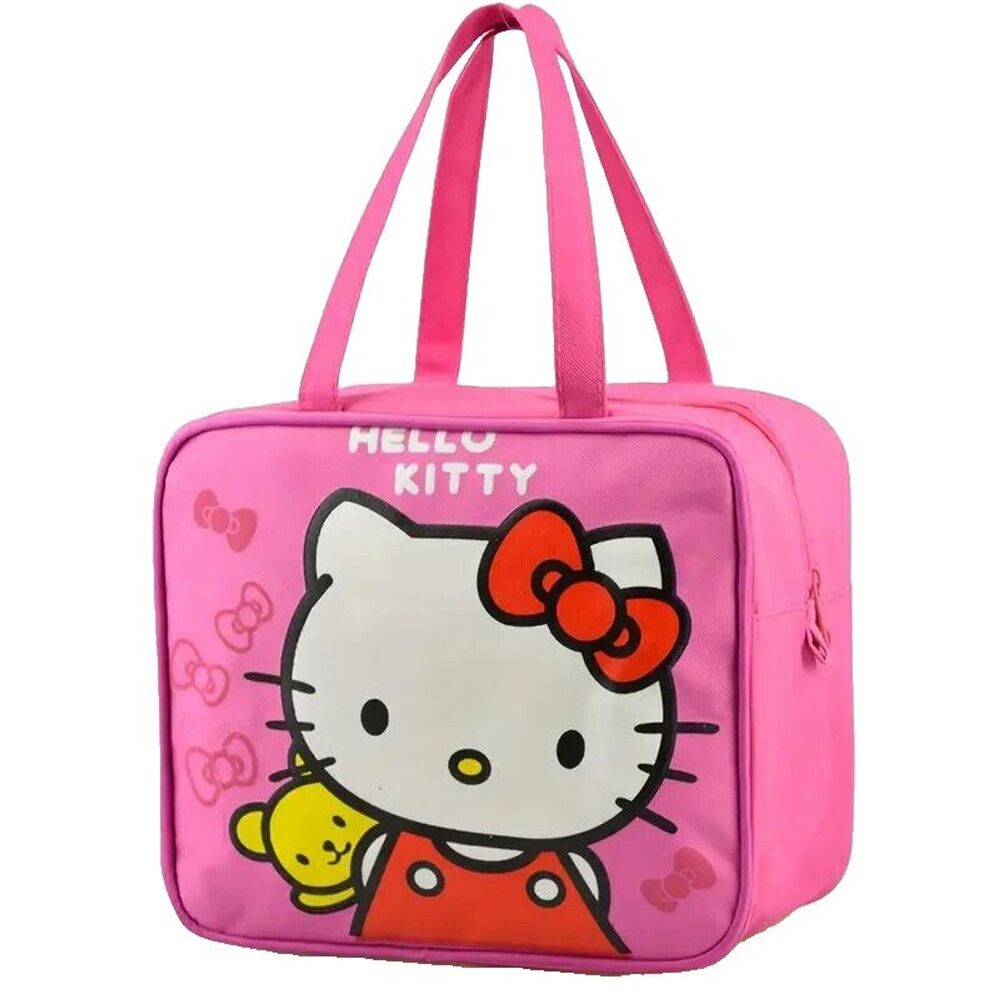 Sanrio Hello Kitty Bear and Bow Pink Insulated Lunch Tote Bag 9.5. x 8-inch Gift